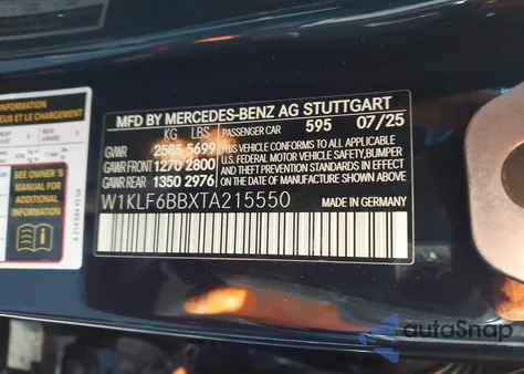 2026 Mercedes-Benz E 450 4Matic z USA, uszkodzony, nr VIN W1KLF6BBXTA215550